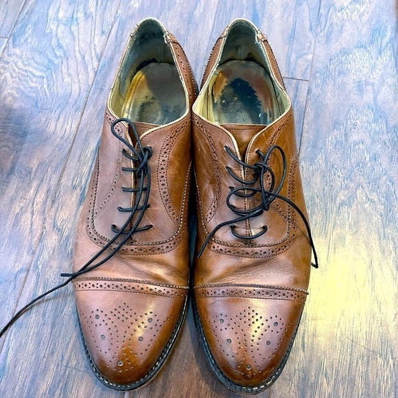 Men’s Dress Shoes Brown Leather Business Career Size 13 - Picture 1 of 6